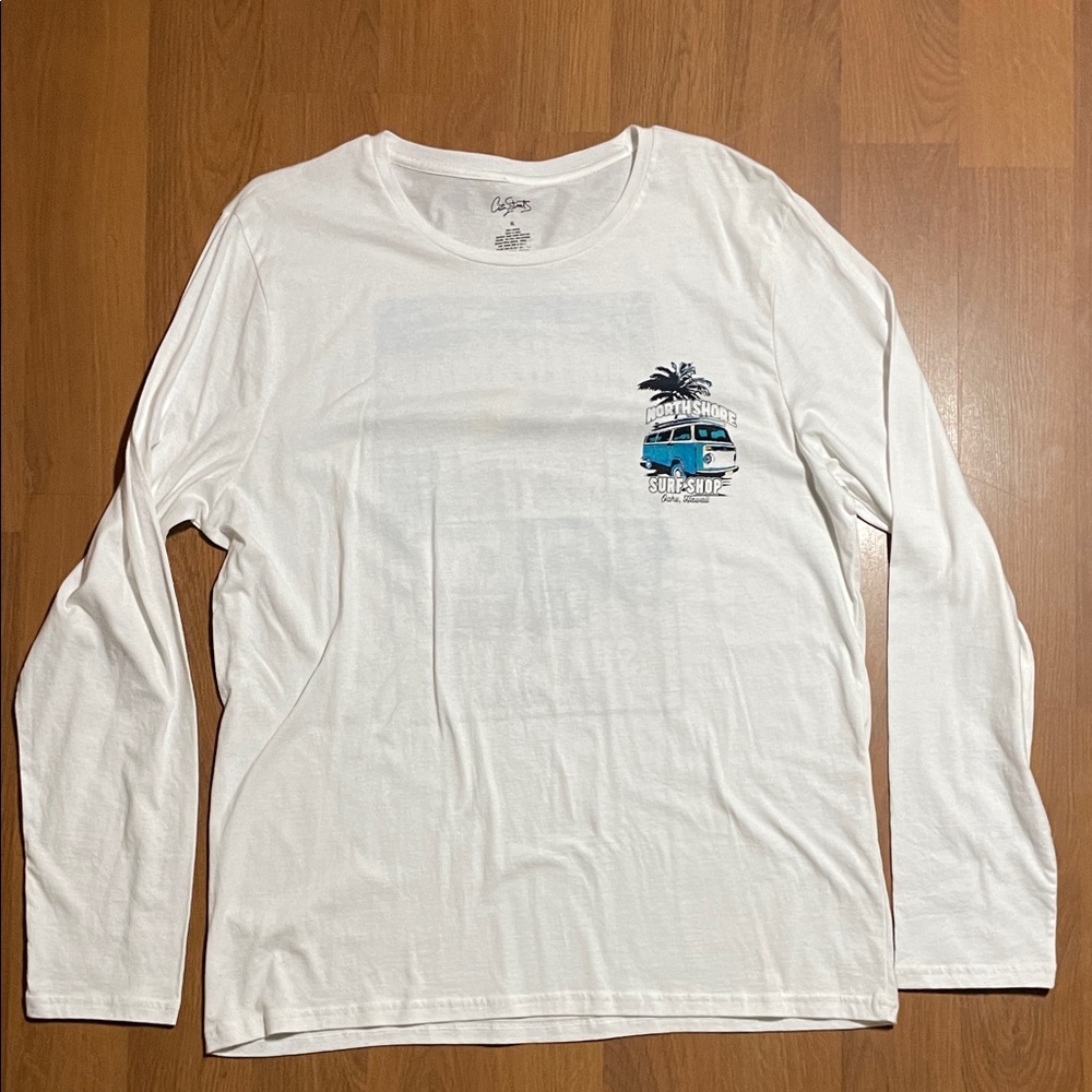 North Shore Surf Shop Oahu Hawaii City Streets Long Sleeve T-Shirt White XL